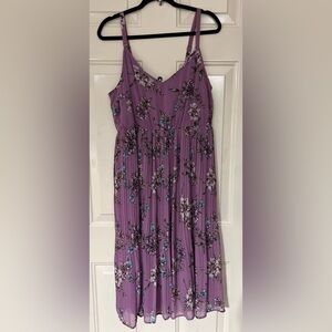 Torrid Purple Pleated Sundress Sweetheart Neckline